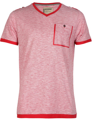 Dissident Zoo4 Cotton V Neck t-shirt in Tango Red
