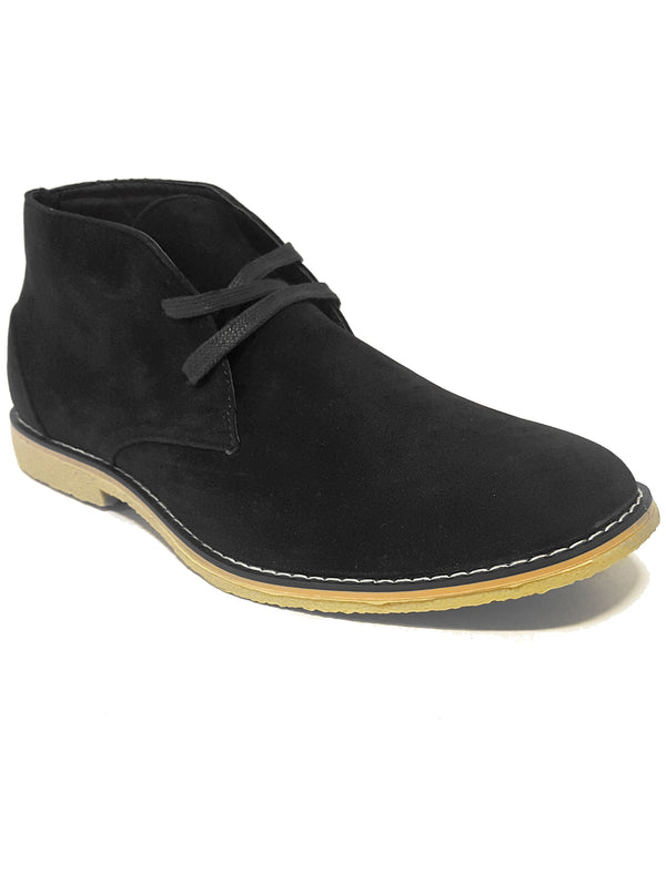 Mens Francisco Suedette Desert Boots in Black