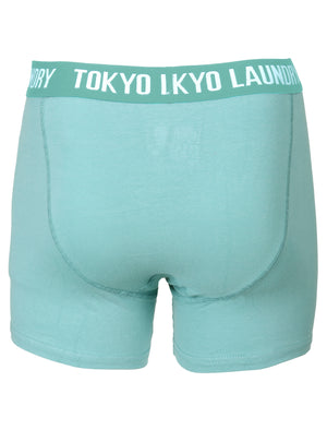 Gladstone Boxer Shorts Set in Ice Grey Marl / Dusty Turquoise - Tokyo Laundry