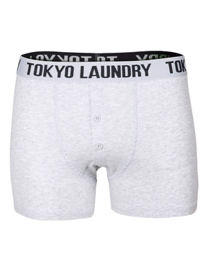 Gladstone Boxer Shorts Set in Ice Grey Marl / Dusty Turquoise - Tokyo Laundry
