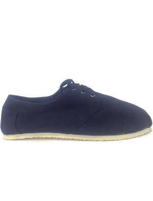 Mens Jonas Lace Up Canvas Plimsolls in Navy