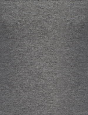 Lake Nevada Long Sleeve Polo Shirt in Mid Grey Marl - Tokyo Laundry