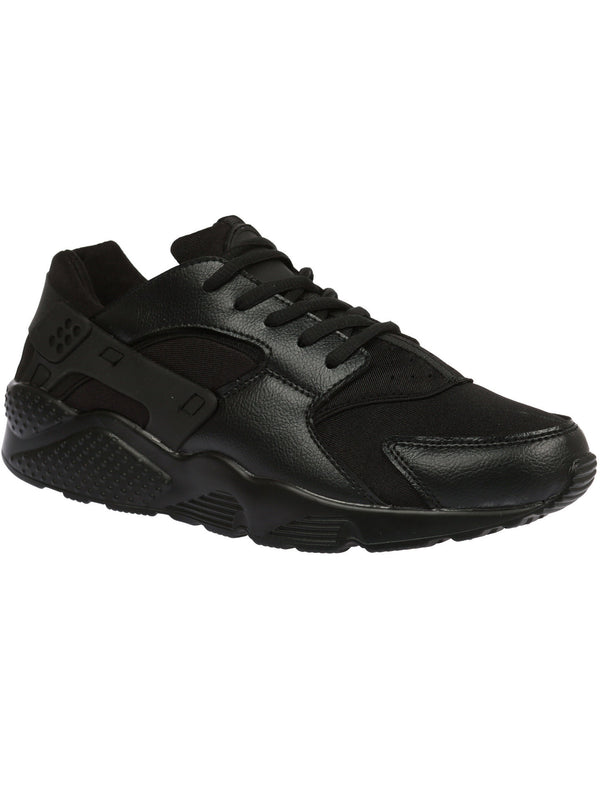 Lemar Lace Up Fashion Running Trainers in Black