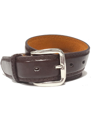 Mens Marlin Smooth Finish Leather Belt in Brown