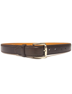 Mens Marlin Smooth Finish Leather Belt in Brown