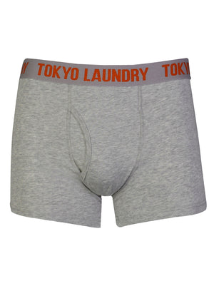 Motley Sports Boxer Shorts Set in Light Grey Marl / Marble Blue -  Tokyo Laundry