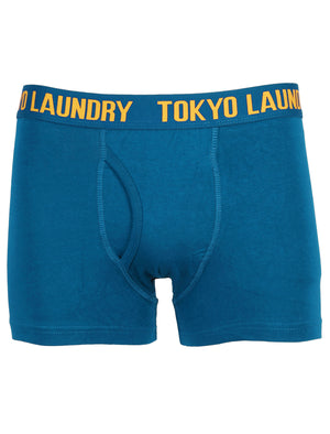 Motley Sports Boxer Shorts Set in Light Grey Marl / Marble Blue -  Tokyo Laundry