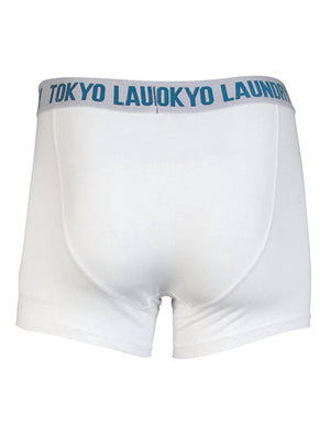 Motley Sports Boxer Shorts Set in Light Blue Marl / Optic White -  Tokyo Laundry