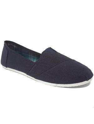 Mens Quincy Slip On Canvas Espadrilles in Navy