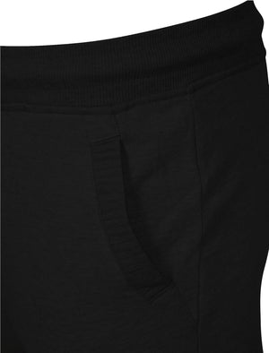Mens Dominic Qutory Panel Joggers with Zip Cuffs in Black
