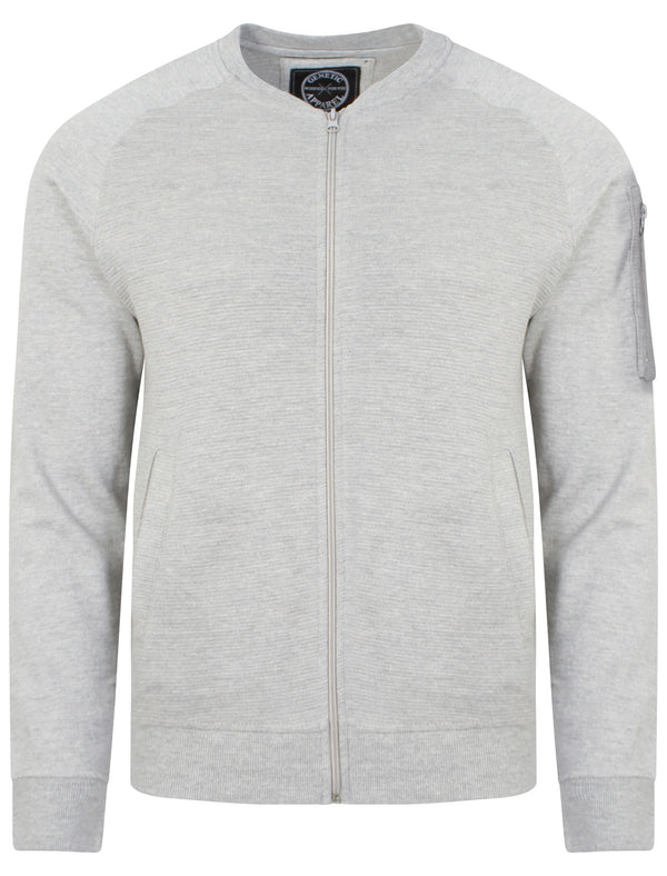 Mens Hugo Qutory Bomber Jacket with Pocket Sleeve in Grey Marl