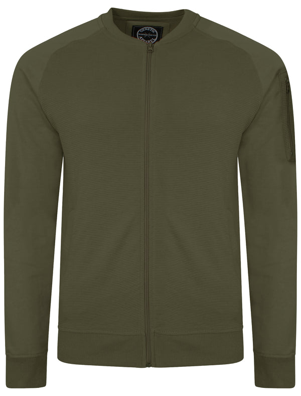 Mens Hugo Qutory Bomber Jacket with Pocket Sleeve in Khaki