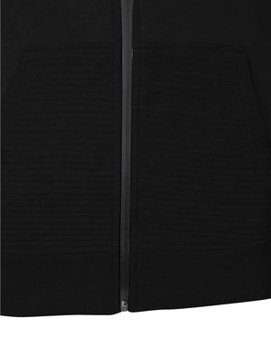 Mens Todd Qutory Panel Hoodie with Pocket Sleeve in Black