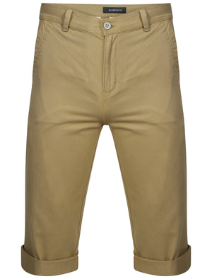 Roberto Cotton Twill 3/4 Length Shorts in Beige - Tokyo Laundry