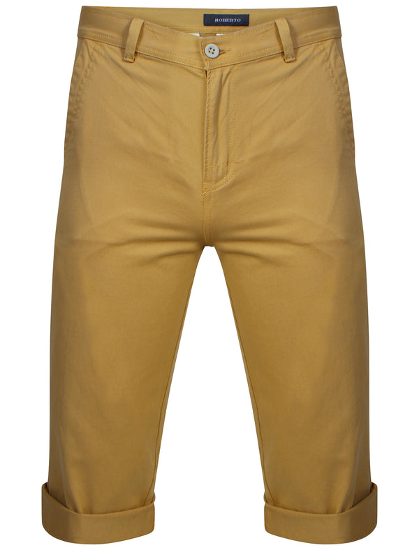 Roberto Cotton Twill 3/4 Length Shorts in Sand - Tokyo Laundry