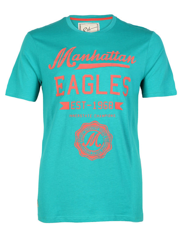 South Shore Manhattan Eagles Cotton T-shirt in blue