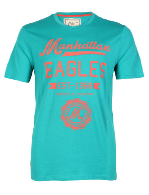 South Shore Manhattan Eagles Cotton T-shirt in Teal Blue
