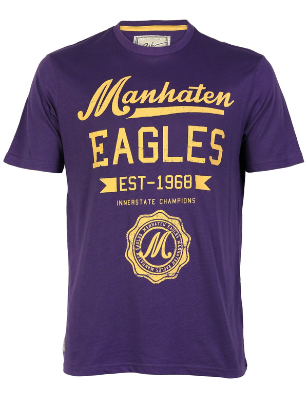 South Shore Manhattan Eagles Cotton T-shirt in purple
