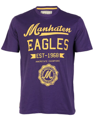 South Shore Manhattan Eagles Cotton T-shirt in Washed Prune