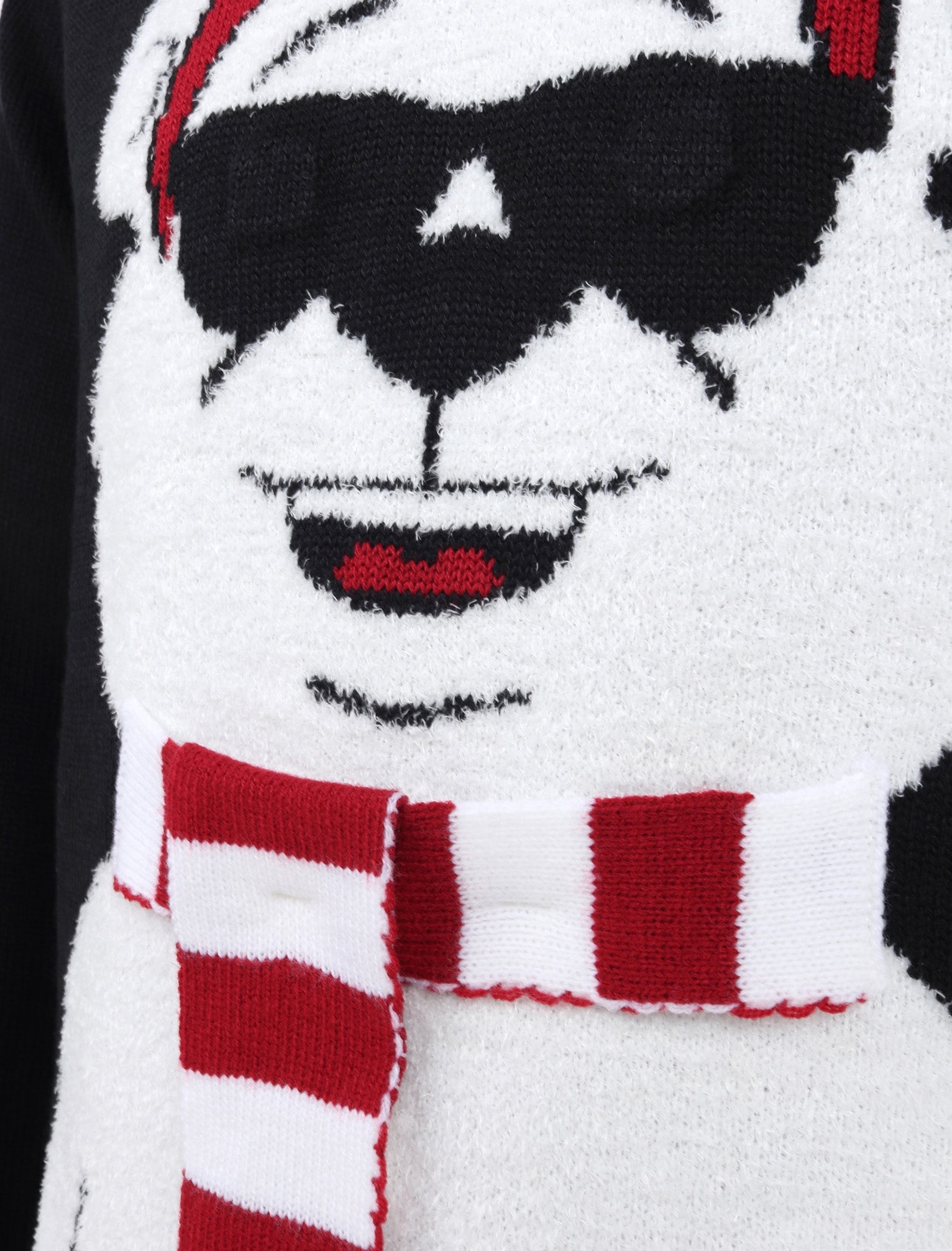 Cool Polar Bear Motif LED Light Up Novelty Christmas Jumper in Jet Bla Tokyo Laundry