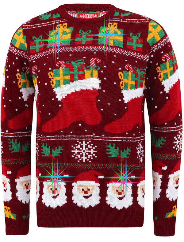 Christmas jumpers with lights mens top