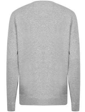 Women's Xmas Jolly Glitter Motif Novelty Christmas Sweatshirt In Light Grey Marl