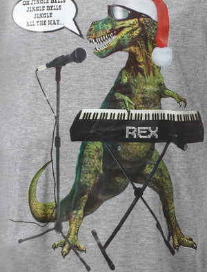 Merry Christmas Jingle Rex grey festive Xmas t-shirt