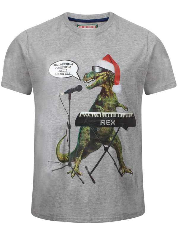 Merry Christmas Jingle Rex grey festive Xmas t-shirt