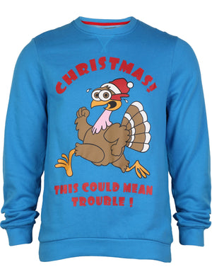 Merry Christmas Turkey blue Xmas jumper sweatshirt