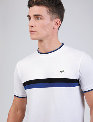 Milliner Crew Neck Cotton Pique T-Shirt In Bright White - Le Shark