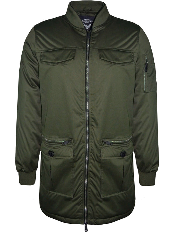Myles MA1 Longline Bomber Jacket In Khaki