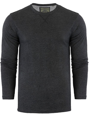 PragueB Long Sleeve Cotton Jersey Top in Charcoal Marl
