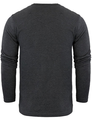 PragueB Long Sleeve Cotton Jersey Top in Charcoal Marl