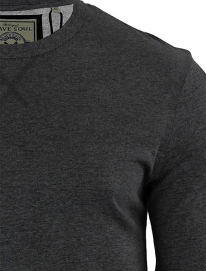 PragueB Long Sleeve Cotton Jersey Top in Charcoal Marl