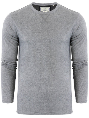 PragueB Long Sleeve Cotton Jersey Top in Grey Marl