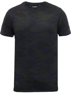 Tyler Camouflage Print Crew Neck T-shirt In Navy