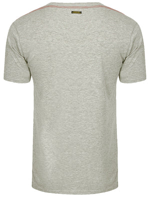 Stuart Patch Embroidery Short Sleeve T-Shirt in Grey Marl