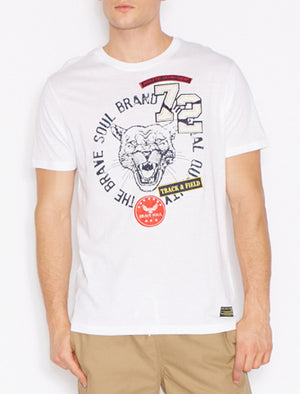 Wild Tiger Applique Crew Neck T-shirt In White