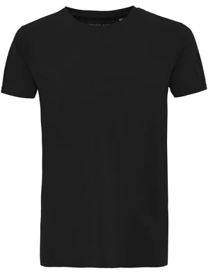Shaun Crew Neck T-Shirt with Zip Sleeve Pocket In Black