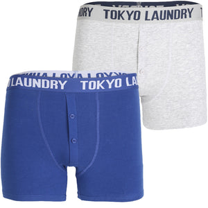 Coomer Boxer Shorts Set in Light Grey Marl / Sapphire - Tokyo Laundry