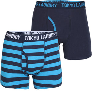 Deptford Boxer Shorts Set in Midnight Blue / Swedish Blue - Tokyo Laundry