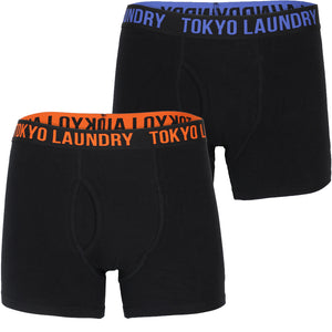 Dovehouse Neon Boxer Shorts Set in Fire Orange / Deep Blue - Tokyo Laundry