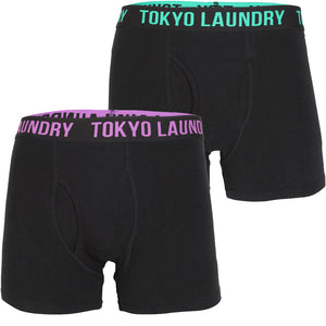 Dovehouse Neon Boxer Shorts Set in Simply Green / Dewberry - Tokyo Laundry