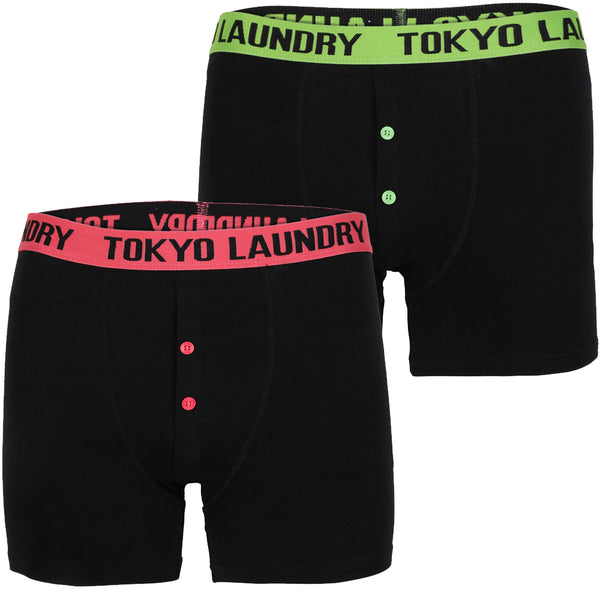 Durnford Boxer Shorts Set in Laundered Green / Paradise Pink - Tokyo Laundry