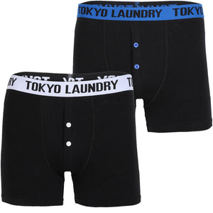 Durnford Boxer Shorts Set in Ocean / Optic White - Tokyo Laundry