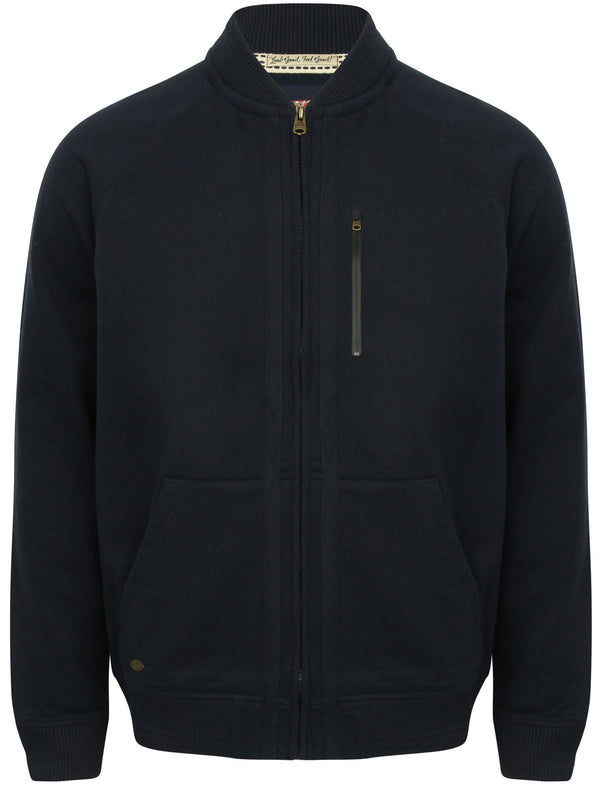 Naple Pines Jersey Bomber Jacket in Dark Navy - Tokyo Laundry