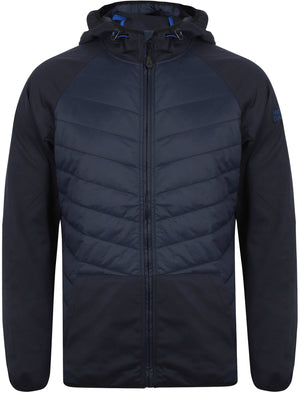 Manning Quilted Panel Jacket with Hood In Midnight Blue - Northern Expo