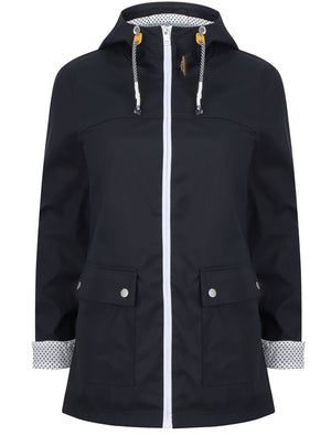 Puffin Shower Resistant Hooded Rain Coat in Navy Blazer - Northern Expo