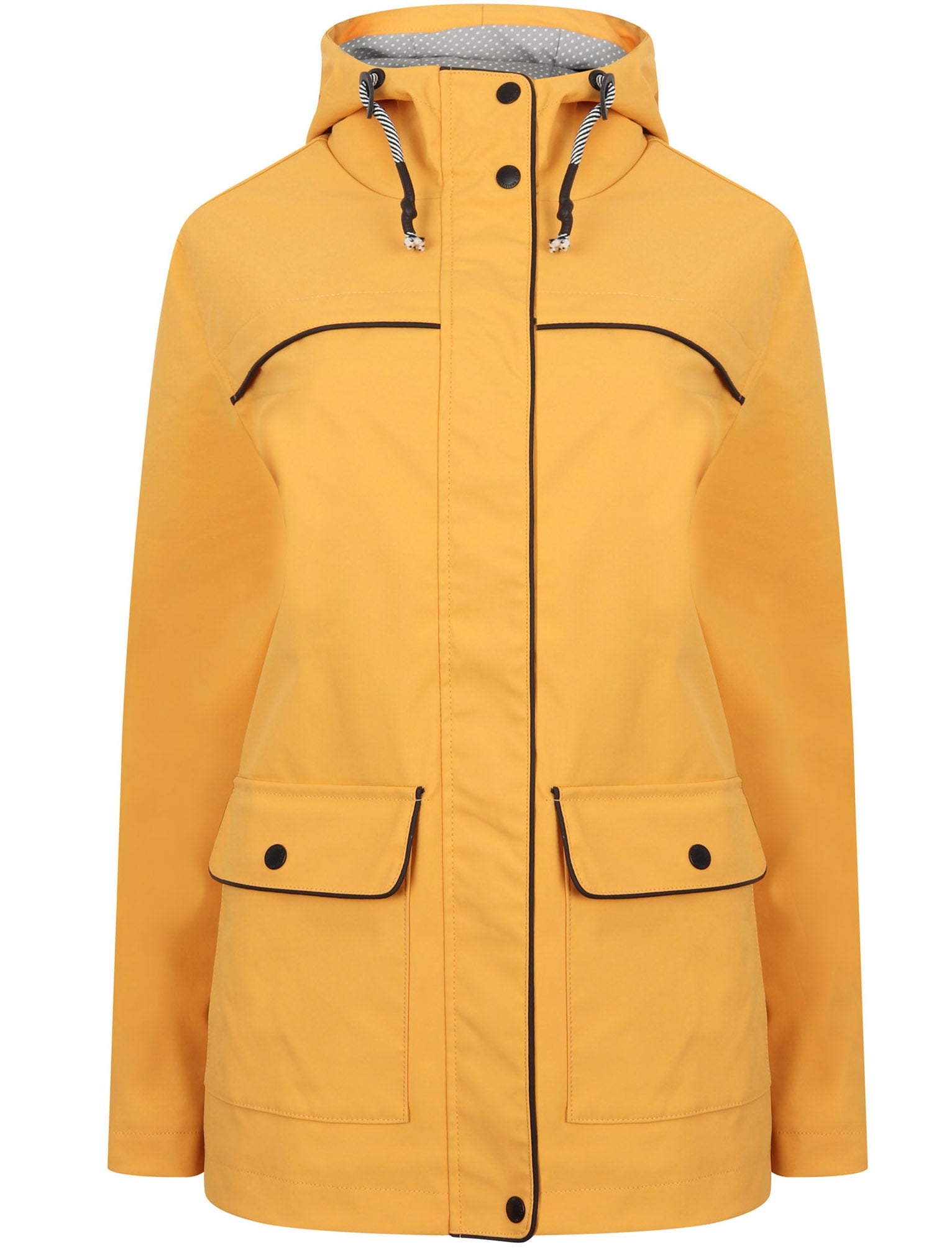 Snowdrop Shower Resistant Hooded Rain Coat in Golden Apricot