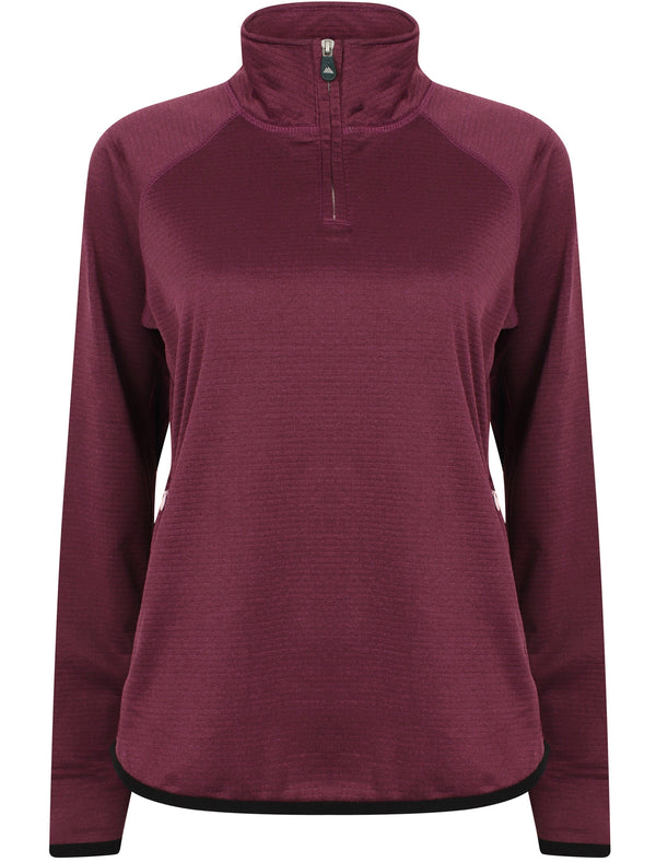 Lillian Jacquard Polar Fleece Pullover Sweatshirt In Dark Purple - Northern Expo